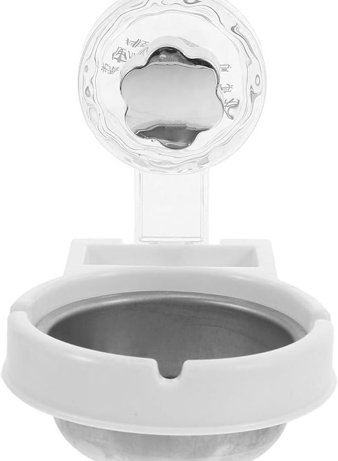 Stainless Steel No Drill Wall Mounted Ashtray Windproof Capacity Balcony Bathroom - Image 1